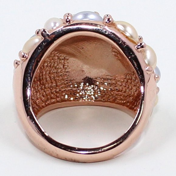 Unbranded Cluster Like Faux Pearls on Copper Base Color Fashion Ring - Picture 2 of 8
